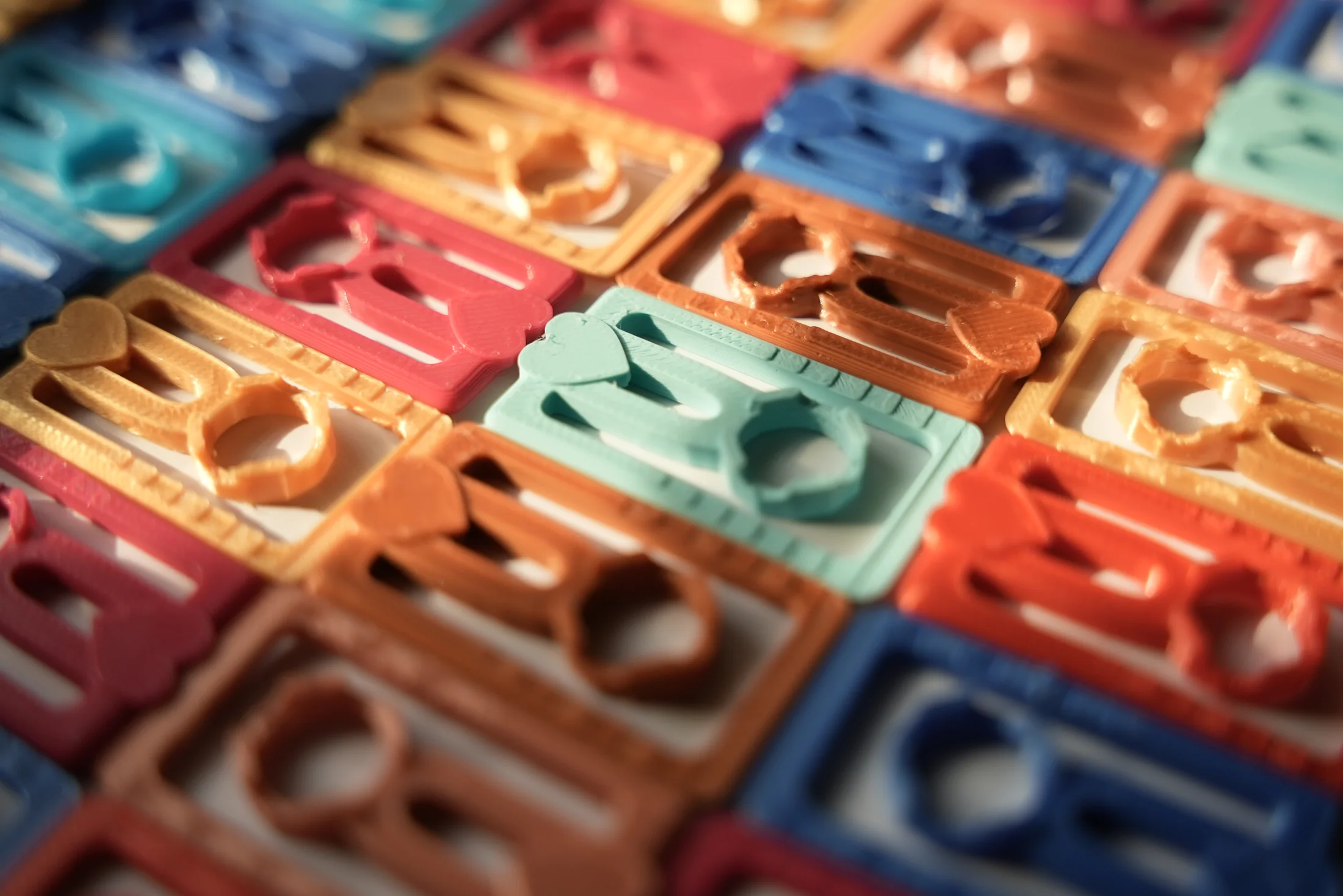 Uroclips urine bag reinforcement clips shown in multiple colour options